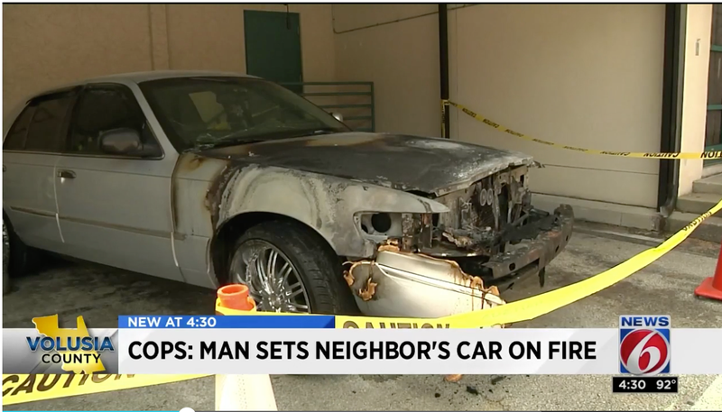 What was left of Ronald Sweet’s car after the fire